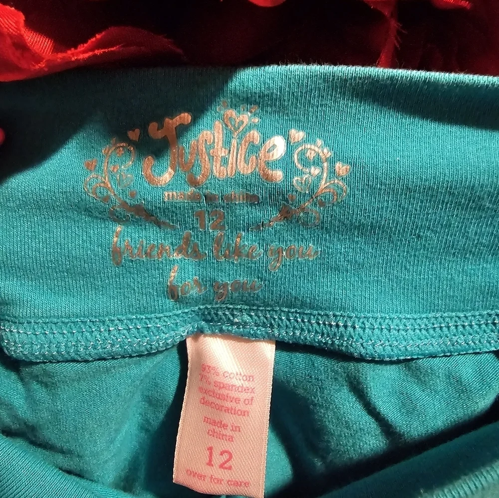 Justice Girls Aqua Active Leggings Size 12